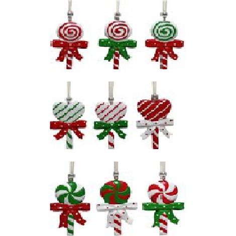 Set di 12 Lecca Lecca Decorazioni per Albero di Natale caramelle candy Cake Design biscotto (1/4)