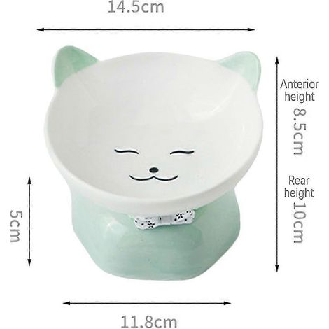 Gamelle pour chat en céramique Raed, inclinée pour protéger la colonne vertébrale du chat sans exercer de pression et prévenir les vomissements. (1/4)