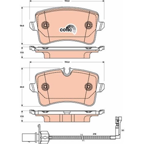 BREMSBELÄGE HINTEN GDB1902 TRW (1/2)