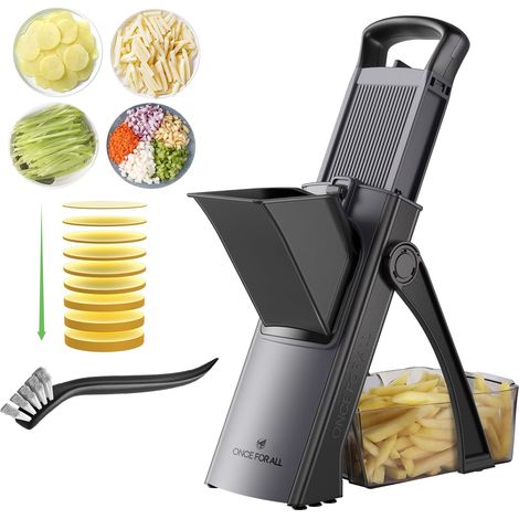 1 Mandoline Multifonction Lame Acier Inox Julienne Cubes Pour Carotte Tomate Cuisine (1/5)