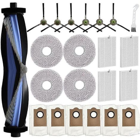 Pour aspirateur robot Lefant M3 : 1 brosse principale, 4 filtres HEPA, 4 lingettes de nettoyage, 6 sacs à poussière, 6 brosses latérales, 1 outil de nettoyage (1/5)