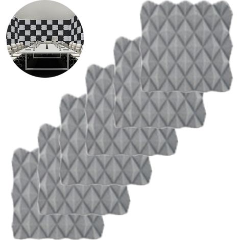 Panneaux Anti Bruit pour Home Cinéma – Mousse Acoustique Pyramide Isolation Phonique Murale Sans support adhésif 30x30x5 cm (1/4)