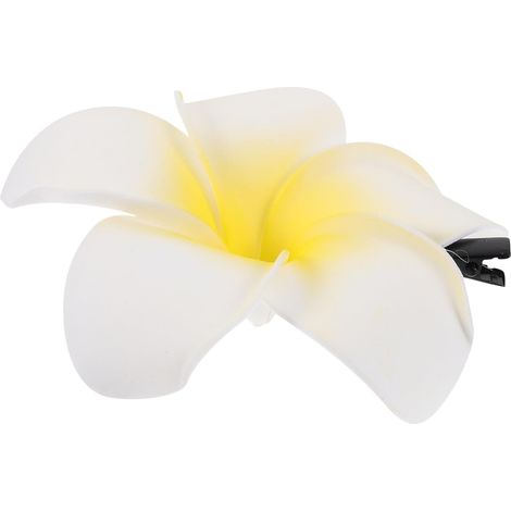 Yellow Plumeria Hair Clip, Artificial Flower, Solid Metal (1/5)