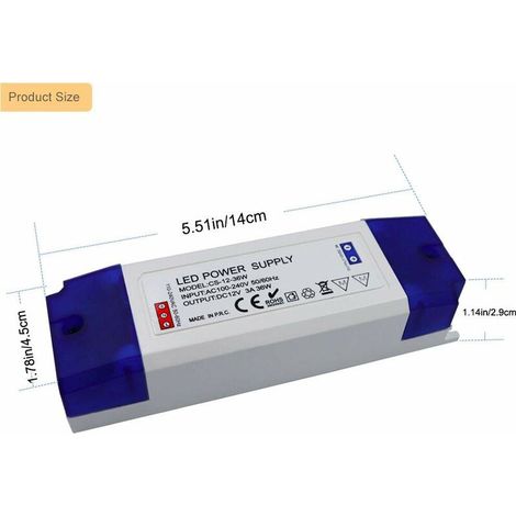 12-V-LED-Transformator, BR-Vie-LED-Transformator 230 V auf 12 V, 0–36 W LED-Transformator-Treiber, Konstantspannungsnetzteil für Unterschrankbeleuchtung, LED-Streifenanzeige (1/4)