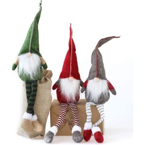 Weihnachtsdekorationen, Weihnachtsgnome für die Wohndekoration, niedliche Weihnachtsmann-Ornamente, Wichtel-Dekoration – 3 Stück (1/4)