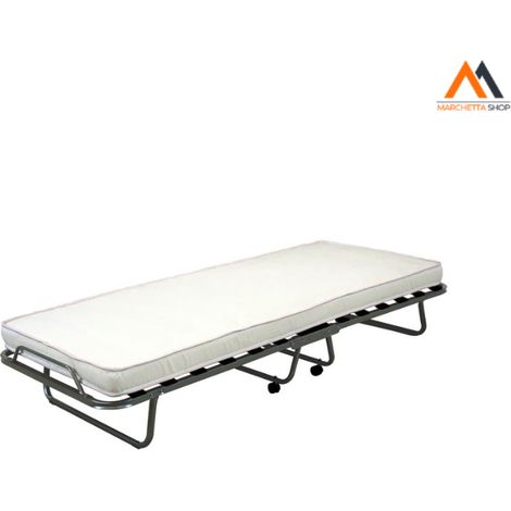 Lit pliant avec matelas 80 x 200 cm, noir