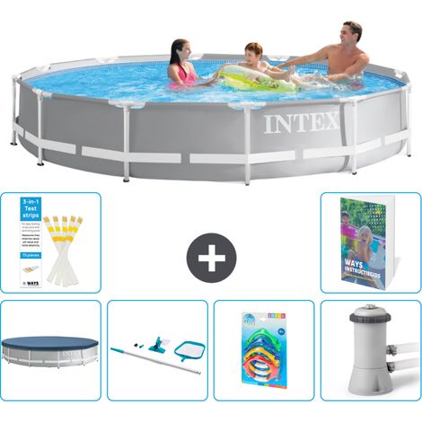 Prism Frame Pool Rund - 366x76 cm - 7-teilig S125