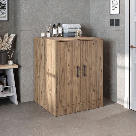 Low Washing Machine Cabinet with Double Doors - Oak Effect (1/5)