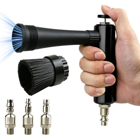 Pistolet de nettoyage à air comprimé : pistolet de nettoyage de voiture pour nettoyage d'intérieur, pistolet à air de séchage pour voiture, pistolet de soufflage à sec, outils de détail de voiture (1/5)