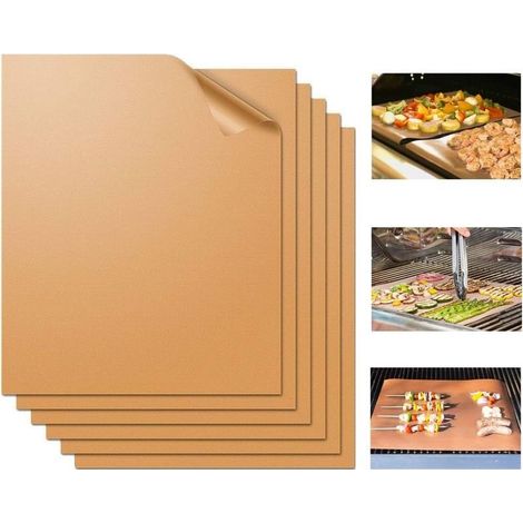 AIDUCHO Tapis De Gril En Cuivre Tapis De Gril De Barbecue Antiadhésifs, Robustes, Réutilisables Et Faciles À Nettoyer Fonctionne Sur Un Barbecue À Charbon De Bois Pour Gril Électrique 15,75 X 13 Pouce (1/4)