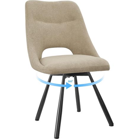 Fauteuil pivotant 360° avec dossier ajouré, Khaki, lot de 1 (1/5)