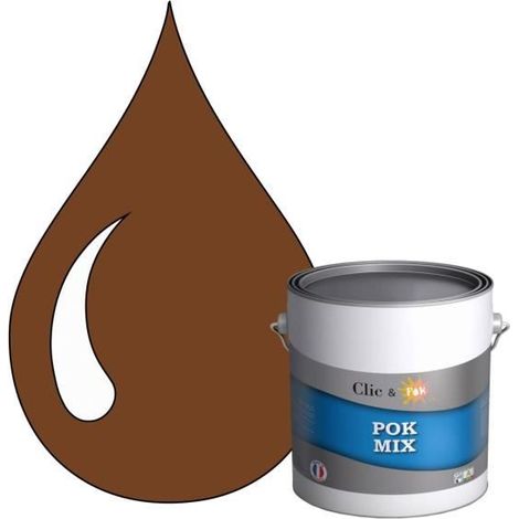 Peinture d'Accroche et Finition 2 en 1 - POK - Marron - Satiné - 3L - RAL 8003 (1/4)