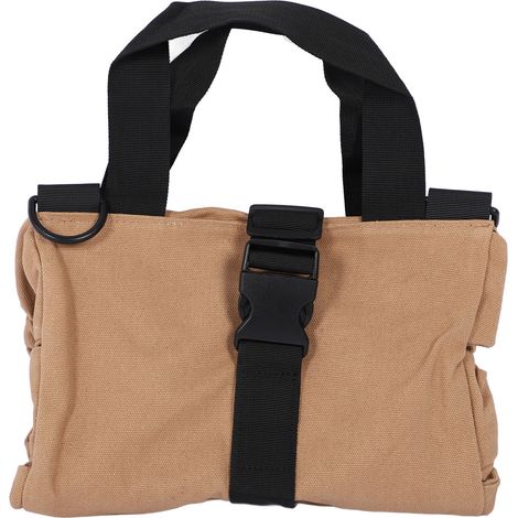 Sac de rangement outils enroulable en toile kaki avec 6 poches à fermeture éclaire, pochette amovible pour clés plateaux tournevis douilles pinces (1/5)