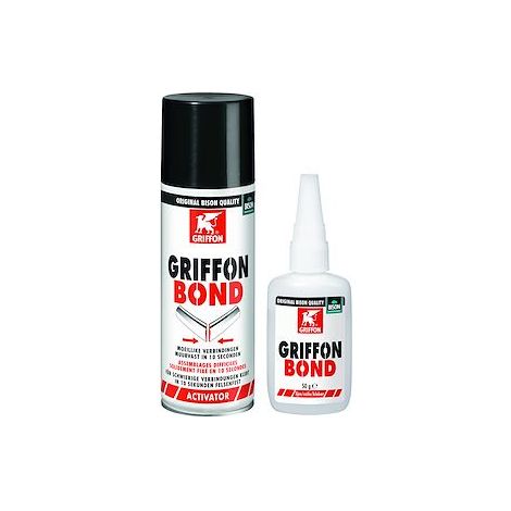 Griffon – Colle rapide 50G avec activateur 200ML – Pour bois, métal, verre, céramique – Fixation en 10 secondes – Colle universelle