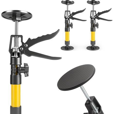 Lot de 2 supports de plafond Support de montage à une main : support télescopique 30-59 cm Lève-armoire avec rotation à 360° pour plaques de plafond Montage de cuisine Bricolage (1/5)