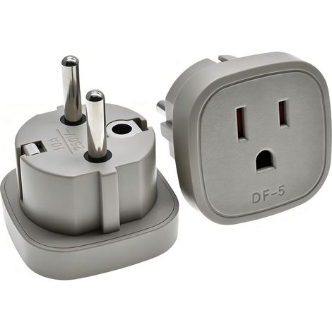 1 Pack Adaptateur de Prise US vers Europe, Type E/F, Adaptateur de Prise américain pour l'europe, Adaptateur de Voyage pour l'europe, européen (1/5)