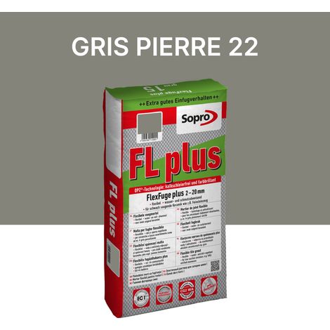 Joint carrelage intérieur et extérieur - 2 à 20 mm - Gris pierre 22 - Sopro FL plus - 15 kg