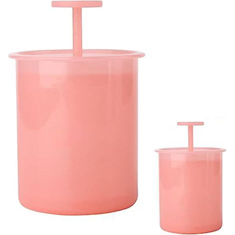 2 vasos para gel de champú espumoso, para hacer espuma, color rosa. (1/5)