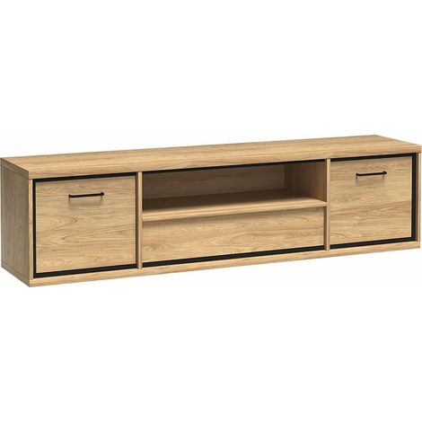 Mueble TV Etrmoni 111, Luminoso madera, Número de puertas: 2, Número de cajones: 1, 181x48x41cm