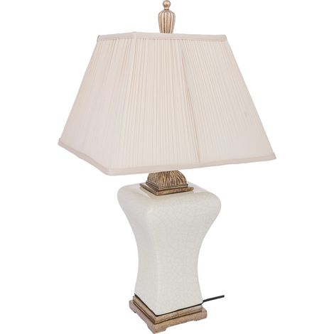 Lámpara de mesa de cerámica blanca D32x65h cm (1/5)