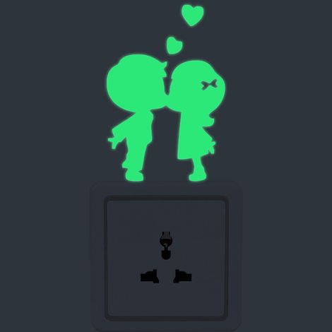 Stickers muraux lumineux créatifs, stickers pour interrupteurs, stickers décoratifs amovibles pour salle de bain et chambre, stickers fluorescents décoratifs. (1/5)