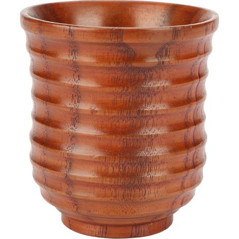 Collection de tasses à thé en bois filé, forme cylindrique naturelle classique - Idée cadeau