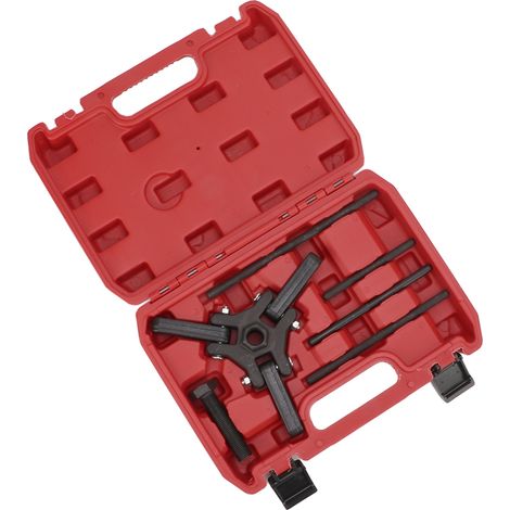 Kit d'extracteurs de poulies d'amortisseur harmonique (6 pièces) en acier au carbone avec finition oxyde noir, outils de réparation pour équilibreur. (1/5)