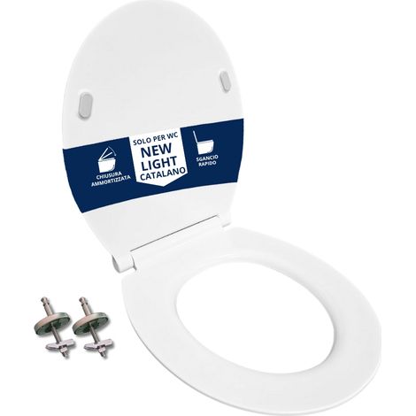 Copriwater New Light Catalano SLIM Soft Close e Sgancio Rapido fissaggio dall'alto termoindurente bianco