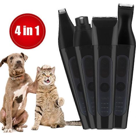 Tondeuse à poils et vernis à ongles 4 en 1 pour chats et chiens, chargement USB et prise secteur, rasoir électrique double action (1/5)