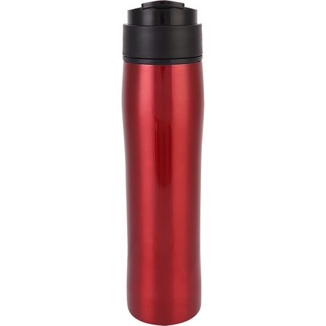 Cafetière en acier inoxydable avec filtre à pression portable pour une utilisation en extérieur ou au bureau (rouge) (1/5)