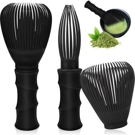 Set di 2 fruste da matcha riutilizzabili, 11,5 x 5,5 cm, in polipropilene, facili da pulire, accessorio per mescolare e preparare il tè a mano (1/5)