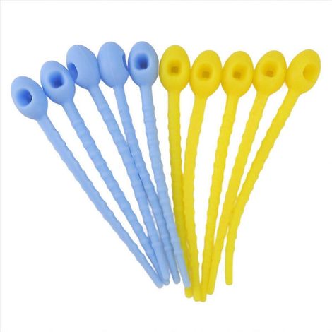 10 attaches de câble en silicone alimentaire, lien torsadé réutilisable pour gestion de câbles et fermeture d'emballages (1/5)