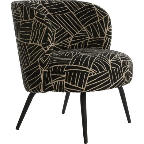 Sedia nera in tessuto suggestiva Light & Living Dieyda (1/4)