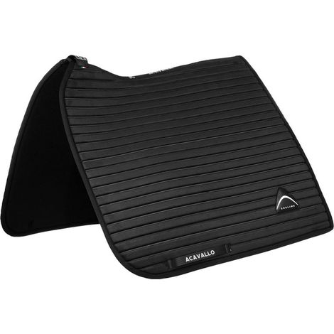 taglia unica, Blu: Sottosella da dressage Sublime in camoscio termoformato e fibre di bamboo con pattern a strisce (1/5)