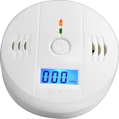 Détecteur de monoxyde de carbone avec écran LCD, alerte sonore et indicateur lumineux (1/5)