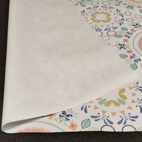 Nappe Toile cirée PVC sur Mesure, Tailles et Motifs au Choix, toile cirée pour Tables intérieures et extérieures - 140 x 450cm - Mandela Multi.