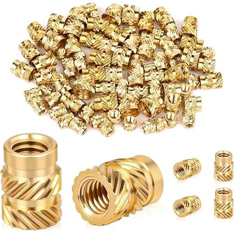 Lot de 200 écrous à visser M4 - Impression 3D - Filetage en laiton - Facile à utiliser - Pour impression 3D, pièces automobiles en plastique, montage de cartes de circuit imprimé et produits (1/5)