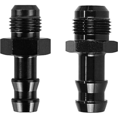 2 pièces 6AN et 8AN filetage mâle vers 3/8 et 1/2 tuyau adaptateur droit en aluminium noir (1/5)