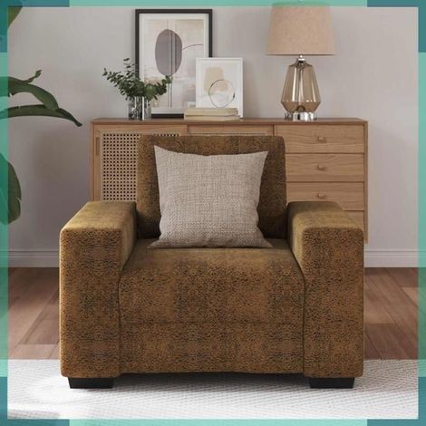4105108 Canapé Marron 100 x 80 x 80 cm tissu (1/5)