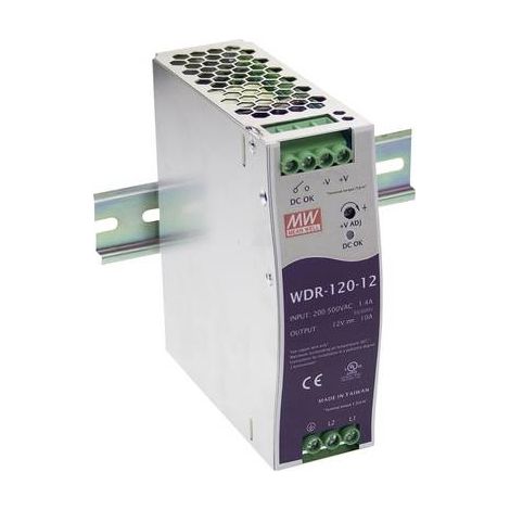 Alimentation rail DIN MW Mean Well WDR-120-12 10 A 120 W 1 x A022561