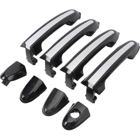 Poignées de porte extérieures chromées 82661 2B000, un kit extérieur élégant et résistant aux rayures pour les modèles Santa Fe 2007-2012. (1/5)