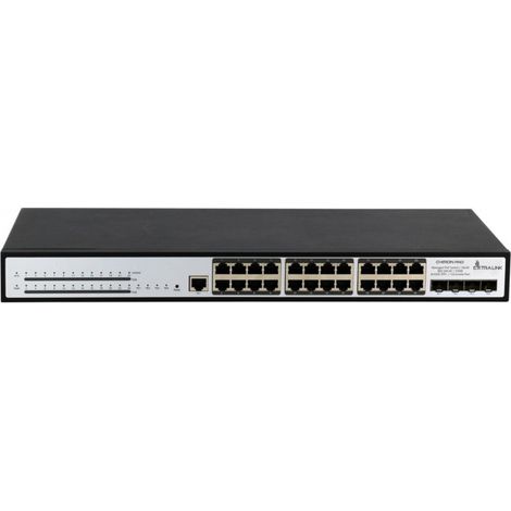 Switch PoE Extralink Chiron Pro, 24x Rj45 1000mb/s Poe, 4x Sfp+, L3, Gestionado, 370w (1/3)