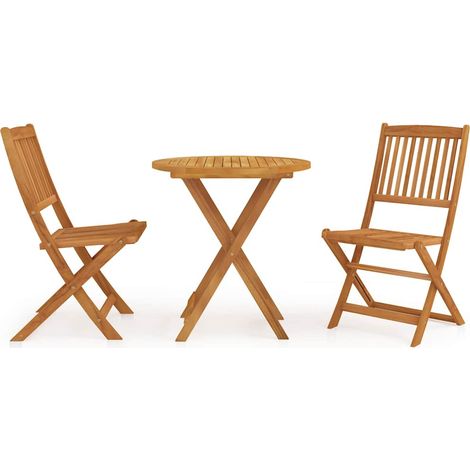 vidaXL Comedor de jardín plegable 3 piezas madera maciza de acacia (1/5)
