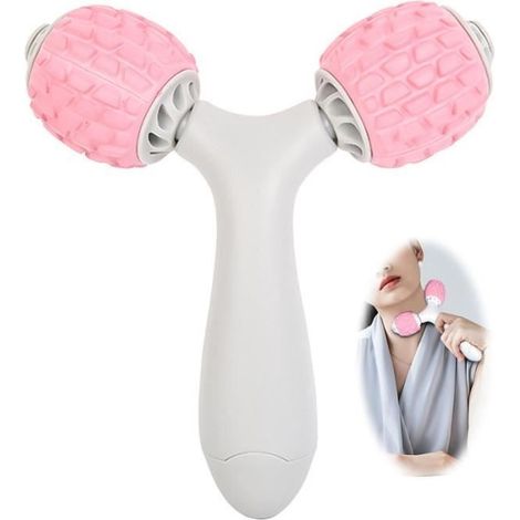 Rouleau de Massage - Anti-Rides - Anti-Cellulite - Relaxation Musculaire - Portable - Rose (1/4)
