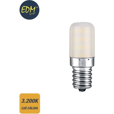 EDM LED-Glühbirne, röhrenförmig, Kessel, E14, 3 W, 250 lm, 3200 K, warmes Licht, Ø 1,8 x 5,2 cm