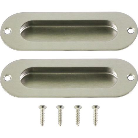 Lot de 2 pcs Poignées Encastrées pour Porte Coulissante INOX Sliding Door Handles