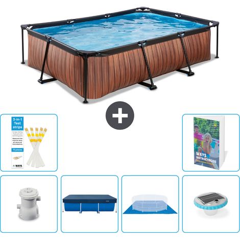 Exit-toys Piscina Exit Rectangular - Efecto madera - 300x200x65 cm - 7-piezas S248 (1/5)