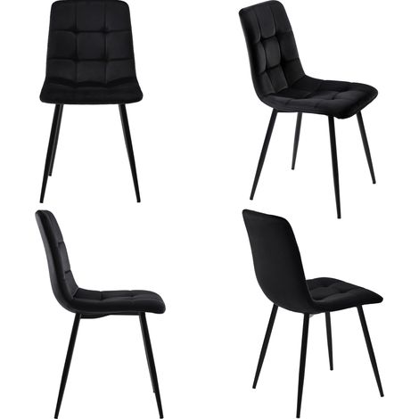 Set sala da pranzo 5 pezzi tavolo rettangolare con 4 sedie in velluto grigio marrone (1/5)