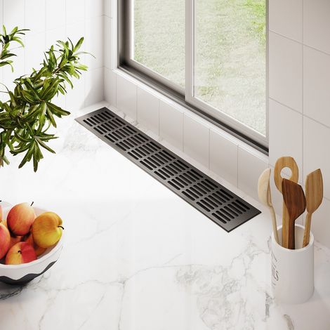 Anthrazit RAL7016 Lüftungsgitter 100mm breit Aluminium Stegblech Heizungsdeckel 200mm (1/5)