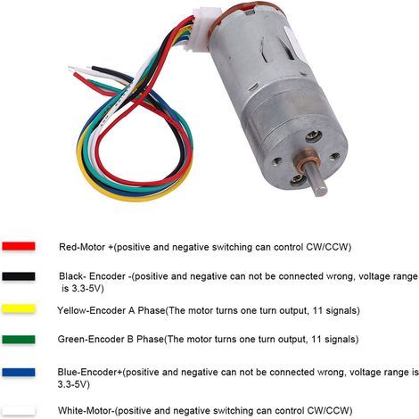Selbstbau-12V-Encoder-Getriebemotor mit 65-mm-Rad und Halterung für intelligente Autoroboter (130 U/min) (1/5)